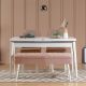 HANAH HOME Set trpezarijski sto i stolice Vina 0900, bela/krem - 869VEL5329