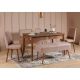 HANAH HOME Set trpezarijski sto i stolice Vina 0900, braon/krem - 869VEL5340