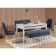HANAH HOME Set trpezarijski sto i stolice Vina 1048, bela/tamno plava - 869VEL5342