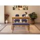 HANAH HOME Set trpezarijski sto i stolice Vina Mini 01 1048, svetlobraon/tamnoplava - 869VEL8807