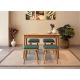 HANAH HOME Set trpezarijski sto i stolice Vina Mini 05 1070, svetlobraon/zelena - 869VEL8828