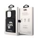 LICENSED KARL LAGERFELD Maska za iPhone 15 Pro SAFFIANO CARDSLOTS AND STAND K&C PATCH, crna - 200837-1