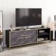 HANAH HOME TV komoda Polka, mermer crna/zlatna - 875ZNA3060