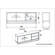 HANAH HOME TV komoda Polka, mermer crna/zlatna - 875ZNA3060