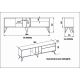 HANAH HOME TV komoda Mistico 180, bela/zlatna - 875ZNA5308