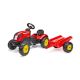 Traktor na pedale sa prikolicom, crvena - 88-10107