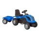 Traktor na pedale sa prikolicom, plava - 88-10121