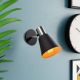 OPVIQ Zidna lampa Kem 6347, crna/zlatna - EP3006283