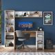 HANAH HOME Radni sto sa policama HA125 - 3428, braon/bela - EP3057368