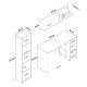 HANAH HOME Radni sto sa policama HA125 - 3428, braon/bela - EP3057368