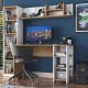 HANAH HOME Radni sto sa policama HA125 - 3428, braon/bela - EP3057368