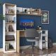 HANAH HOME Radni sto sa policama HA125 - 3428, braon/bela - EP3057368
