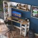 HANAH HOME Radni sto sa policama HA125 - 3428, braon/bela - EP3057368