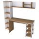 HANAH HOME Radni sto sa policama HA125 - 3428, braon/bela - EP3057368
