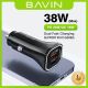 BAVIN Auto punjač max 38W PD20W+ QC3.0 USB-A + USB-C, crna - 90025-1