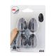 TENDANCE Set 4 plastične kukice 3M, crna - 9041103