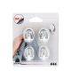 TENDANCE Set 4 plastične kukice 3M, hrom - 9044102