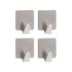 TENDANCE Set 4 četvrtaste kukice 3M 2.5x1.7x2.5cm, metal/hrom - 9050102