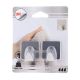 TENDANCE Set 2 četvrtaste kukice 3M 3.5x1.7x3.8cm, metal/hrom - 9051102