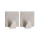 TENDANCE Set 2 četvrtaste kukice 3M 3.5x1.7x3.8cm, metal/hrom - 9051102
