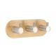 TENDANCE Čiviluk sa 3 kukice 3M 3.5x13.5x3.5cm, bambus/metal hrom - 9062102