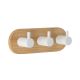 TENDANCE Čiviluk sa 3 kukice 3M 3.5x13.5x3.5cm, bambus/metal bela - 9062213
