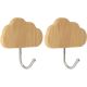 TENDANCE Set 2 kukice 3M Oblak, bambus/metal - 9064195
