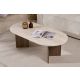 NORDURE Klub sto Sable, mermerna krem/braon - EP3057569