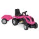 EUROBAJK Dečiji traktor na pedale sa prikolicom MMX,  pink - 9229