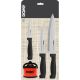DOMY Set noževa 3/1 i oštrač - Kuhinjski nož 20cm, Višenamenski nož 14cm, Nož za ljuštenje 9cm - DO 92440