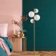 OPVIQ Podna lampa Fazli 10523, zlatna/bela - EP3007567