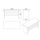 HANAH HOME Set radni sto i pomoćni stočić Vo8-W, bela - 956LCS2103