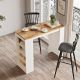 HANAH HOME Barski sto ST1-Aw, bela/braon - 956LCS2205