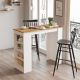 HANAH HOME Barski sto ST1-Aw, bela/braon - 956LCS2205