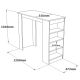 HANAH HOME Barski sto ST1-Aw, bela/braon - 956LCS2205