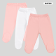 Mafimi Pamučne Pantalonice sa stopicom set od 3 - puder, bela, kajsija - P-1246