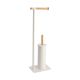 TENDANCE Držač toalet papira i wc četke 22X16X69,5 cm metal bambus bela - 96162210