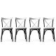 HANAH HOME Set trpezarijskih stolica Ekol 4/1, crna/bela - 974NMB1176