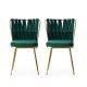 HANAH HOME Set trpezarijskih stolica 2/1 Kuşaklı 206 V2, zelena/zlatna - 974NMB1177