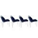 HANAH HOME Set trpezarijskih stolica 4/1 Dore 182, plava/bela - 974NMB1214