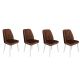 HANAH HOME Set trpezarijskih stolica 4/1 Alfa-496, braon/bela - 974NMB1572
