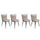 HANAH HOME Set trpezarijskih stolica 4/1 Kuşaklı-221, krem/crna - 974NMB1606