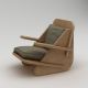 HANAH HOME Fotelja Stylish, braon/maslinasta - EP3057737