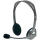 LOGITECH H110 Corded Stereo Headset - GRAY/SILVER - Dual Plug - EP2950750