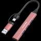 CANYON hub DS-02 4in1 USB-A/C Pink - EP2862475