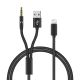 Adapter audio 2-in-1 Lightning na 3.5mm + AUX,, crna - AD427