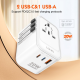 Adapter strujni travel LDNIO Z9 UK/EU/US/AU 1xUSB + 2xUSB-C ports 20W beli - 618980