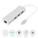 Adapter Type C na 3 USB 3.0 + RJ45 Gb JWD-T5 srebrni - 85506