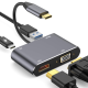Adapter Type C na HDMI VGA PD USB3.0 4 u 1 sivi - 208955-1