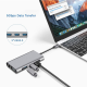 Adapter Type C na LAN Gb, SD card, TF, Type C, 3xUSB 3.0, Audio, HDMI i VGA 10 u 1 20cm kabl - 207957-1